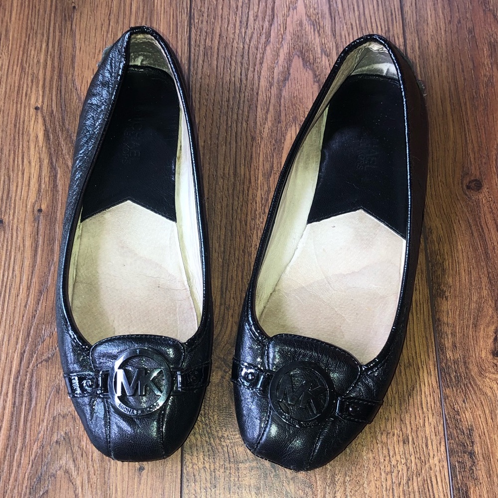 Michael Kors Fulton Moc, Black leather. Size 10